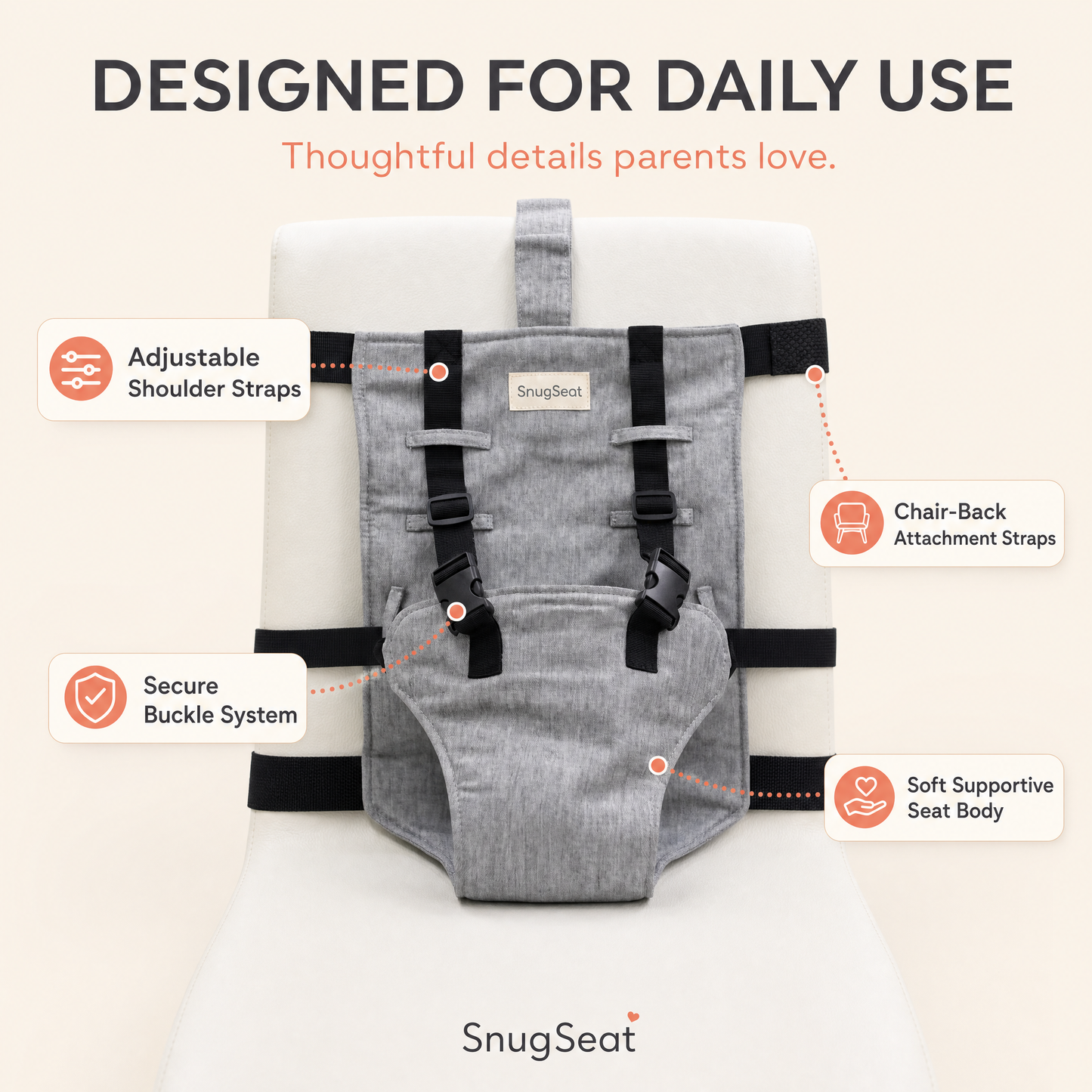 SnugSeat™ – Keep Baby Safe & Secure in Any Chair